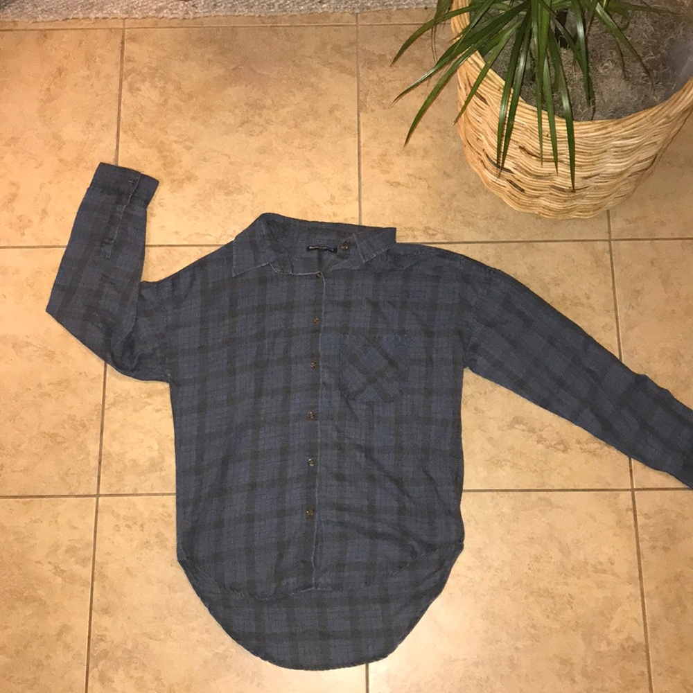 Brandy Melville One size blue plaid flannel